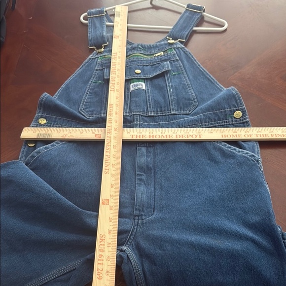 Vintage free People liberty by Anna Corrina Blue Denim Overalls Sz 34 - Picture 12 of 16